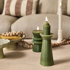 Bougie|Bougie Et Photophore De Noël*alinea Bougie à LED D6,9xH23,4cm - Vert