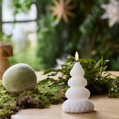 Décoration De La Table De Noël|Petit Sapin De Noël*alinea Bougie à LED forme sapin H13,5cm - Blanc