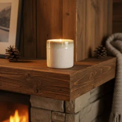 Bougie*alinea Bougie déco en céramique cylindrique H7,5cm - Beige