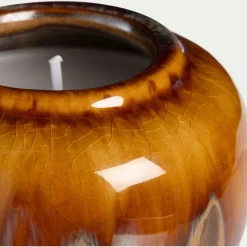 Bougie*alinea Bougie déco en grès H7cm - Marron