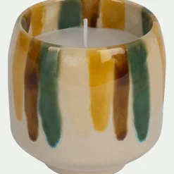 Bougie*alinea Bougie déco en grès H8,5cm - multicolore Beige