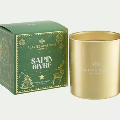 Bougie*alinea Bougie parfumée senteur Sapin Givré 180g Doré