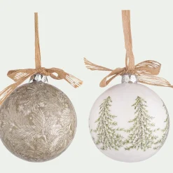 Boule De Noël*alinea Boule de Noël D8cm - (modèle aléatoire) Beige