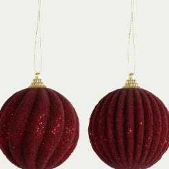 Boule De Noël*alinea Boule de Noël D8cm - (modèle aléatoire) Rouge
