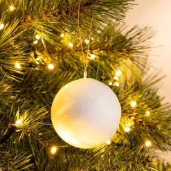 Boule De Noël*alinea Boule de Noël en papier mâché D7cm - Blanc