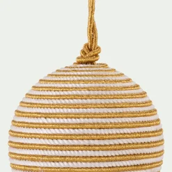 Boule De Noël*alinea Boule de Noël en rayonne et zari à rayure D7cm - Doré