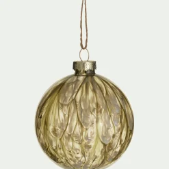 Boule De Noël*alinea Boule de Noël en verre D8cm - Vert