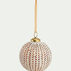 Boule De Noël*alinea Boule de Noël en verre D10cm - Blanc