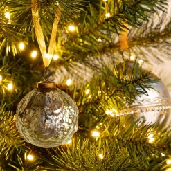 Boule De Noël*alinea Boule de Noël patinée en verre D5cm - Argenté