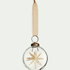 Boule De Noël*alinea Boule de Noël plate en verre H7,5cm - Transparent