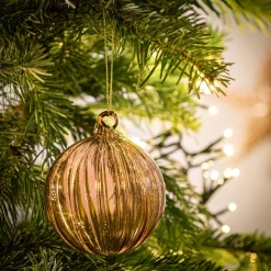 Boule De Noël*alinea Boule de Noël twistée en verre D8cm - Marron