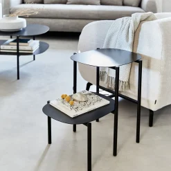 Bout De Canapé*alinea Bout de canapé double plateau en métal - H50cm Noir