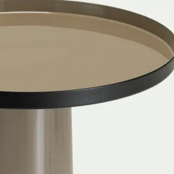 Table De Chevet|Bout De Canapé*alinea Bout de canapé en acier D40xH70cm - taupe Marron