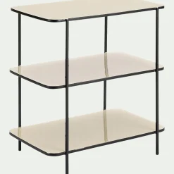 Table De Chevet|Bout De Canapé*alinea Bout de canapé en acier L30xH55cm - écru Blanc