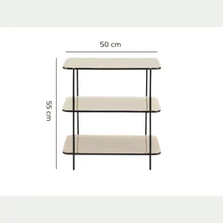 Table De Chevet|Bout De Canapé*alinea Bout de canapé en acier L30xH55cm - écru Blanc