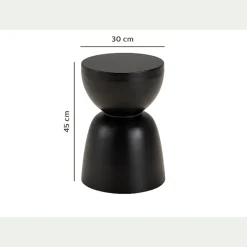 Table De Chevet|Bout De Canapé*alinea Bout de canapé en aluminium - D30xH45cm Noir