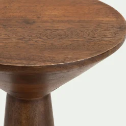 Table De Chevet|Bout De Canapé*alinea Bout de canapé en bois de manguier rond D25xH53,3cm - Bois foncé