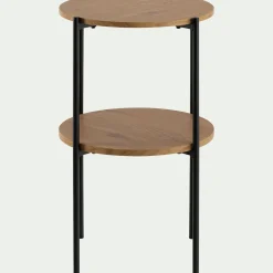 Table De Chevet|Bout De Canapé*alinea Bout de canapé en bois et acier - naturel D40xH72cm Bois clair