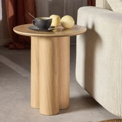 Table De Chevet|Bout De Canapé*alinea Bout de canapé rond en bois D45xH50cm - naturel Bois clair