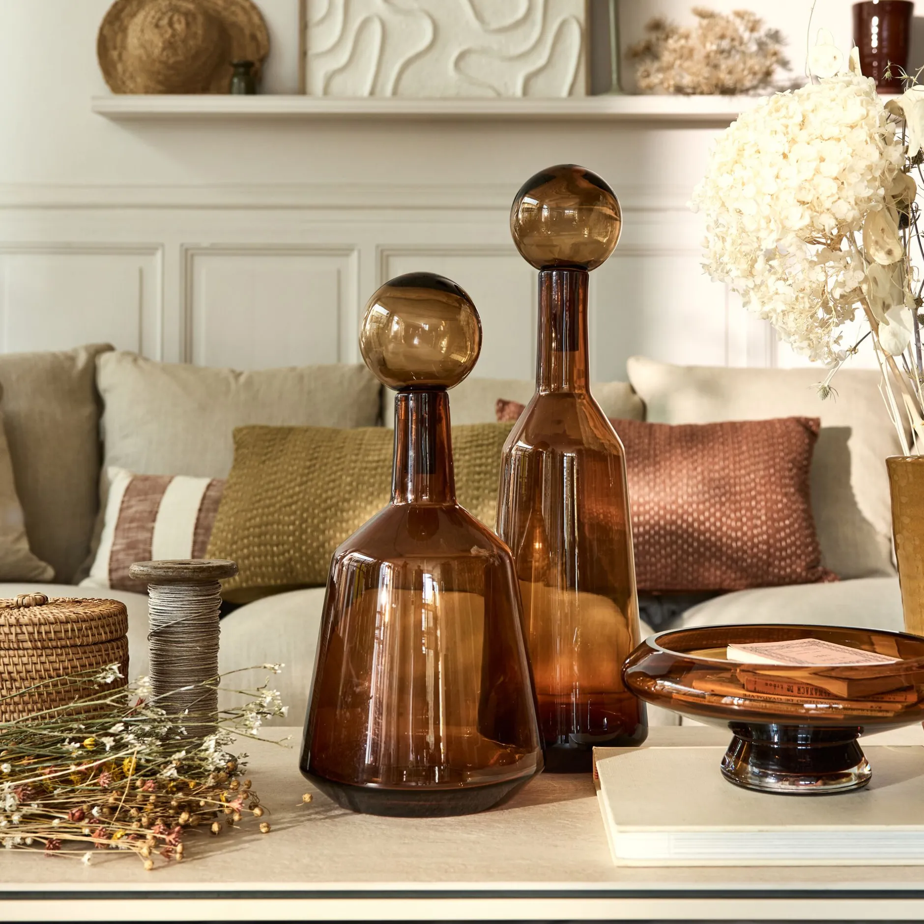 Décoration À Poser*alinea Bouteille déco en verre H41cm - brun rustrel Marron