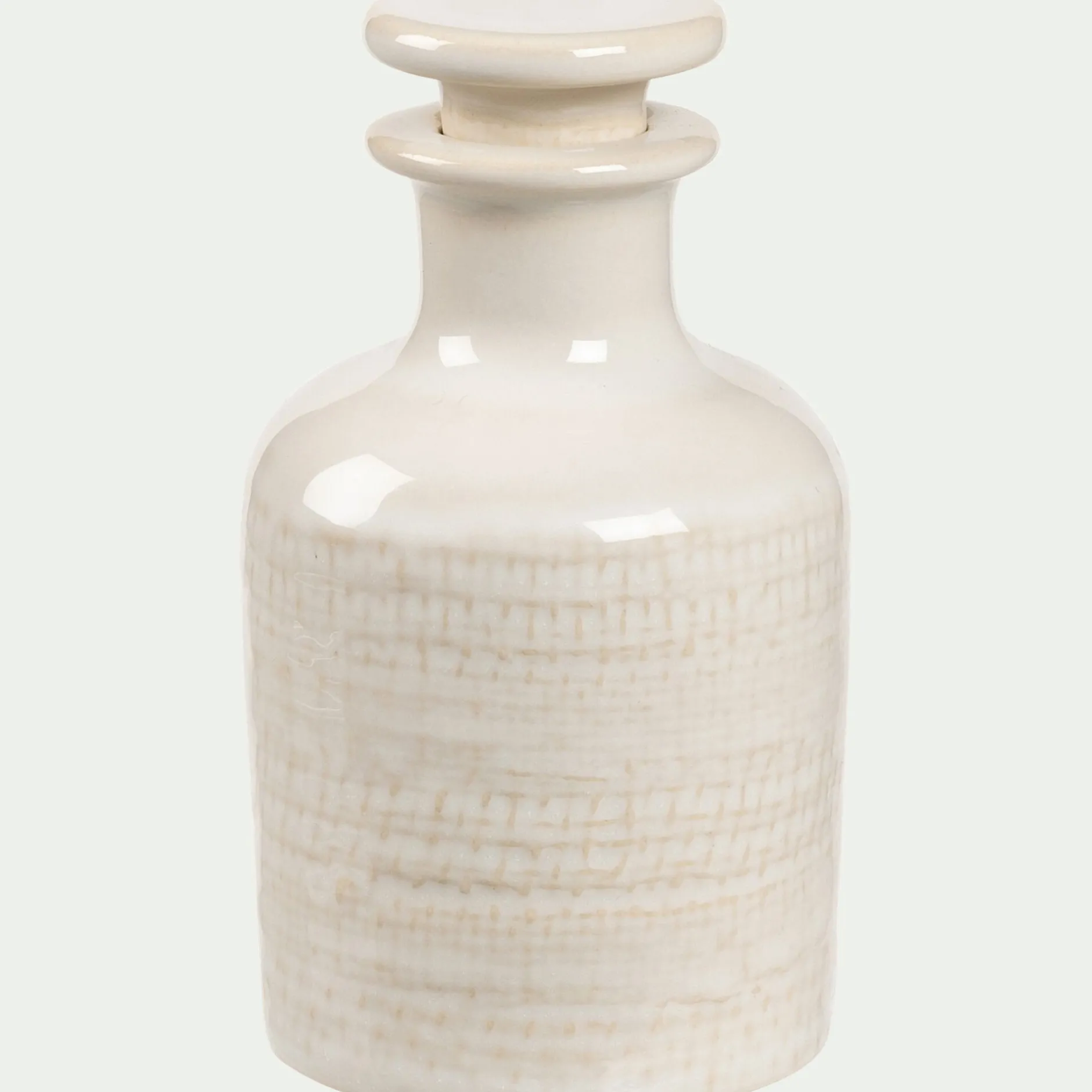 Décoration À Poser*alinea Bouteille décorative en grès H11cm - Blanc