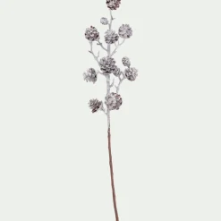 Plante Artificielle|Vase Et Branchage De Noël*alinea Branchage de Noël artificiel de pommes de pin enneigées 58cm - Blanc