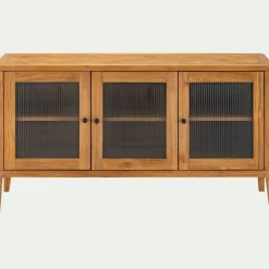 Buffet De Salle À Manger|Buffet*alinea Buffet bas en teck recyclé et portes vitrées - Bois clair