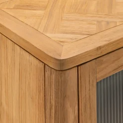 Buffet De Salle À Manger|Buffet*alinea Buffet bas en teck recyclé et portes vitrées - Bois clair