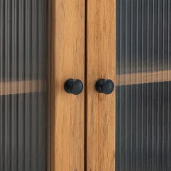 Buffet De Salle À Manger|Buffet*alinea Buffet bas en teck recyclé et portes vitrées - Bois clair