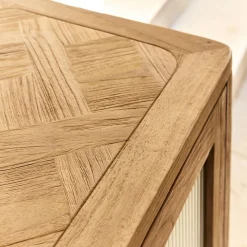 Buffet De Salle À Manger|Buffet*alinea Buffet bas en teck recyclé et portes vitrées - Bois clair