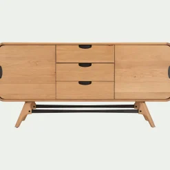 Buffet De Salle À Manger|Buffet*alinea Buffet bas plaqué chêne 2 portes et 3 tiroirs et piètement chêne massif - Bois clair