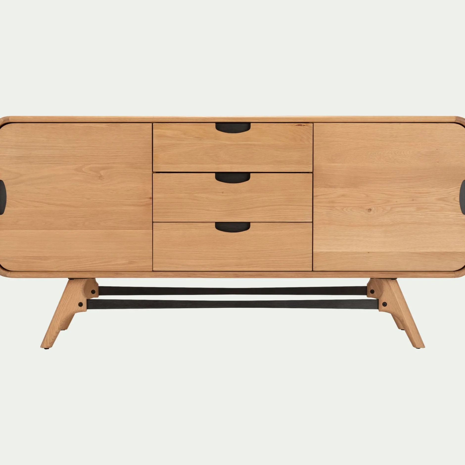 Buffet De Salle À Manger|Buffet*alinea Buffet bas plaqué chêne 2 portes et 3 tiroirs et piètement chêne massif - Bois clair