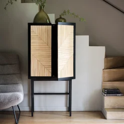 Buffet De Salle À Manger|Buffet*alinea Buffet haut 2 portes en bois - Noir