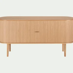 Buffet De Salle À Manger|Buffet*alinea Buffet ovale en bois cannelé - Bois clair