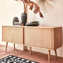 Buffet De Salle À Manger|Buffet*alinea Buffet plaqué chêne avec portes coulissantes - Bois clair