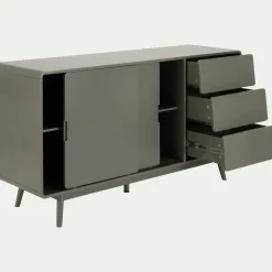 Buffet De Salle À Manger|Buffet*alinea Buffet rétro 3 tiroirs et 2 portes coulissantes - cèdre Vert