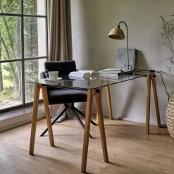 Bureau*alinea Bureau en bois et verre trempé - Transparent