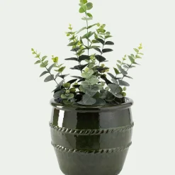 Pot De Fleur*alinea Cache-pot en terre cuite émaillée D28cm - Vert