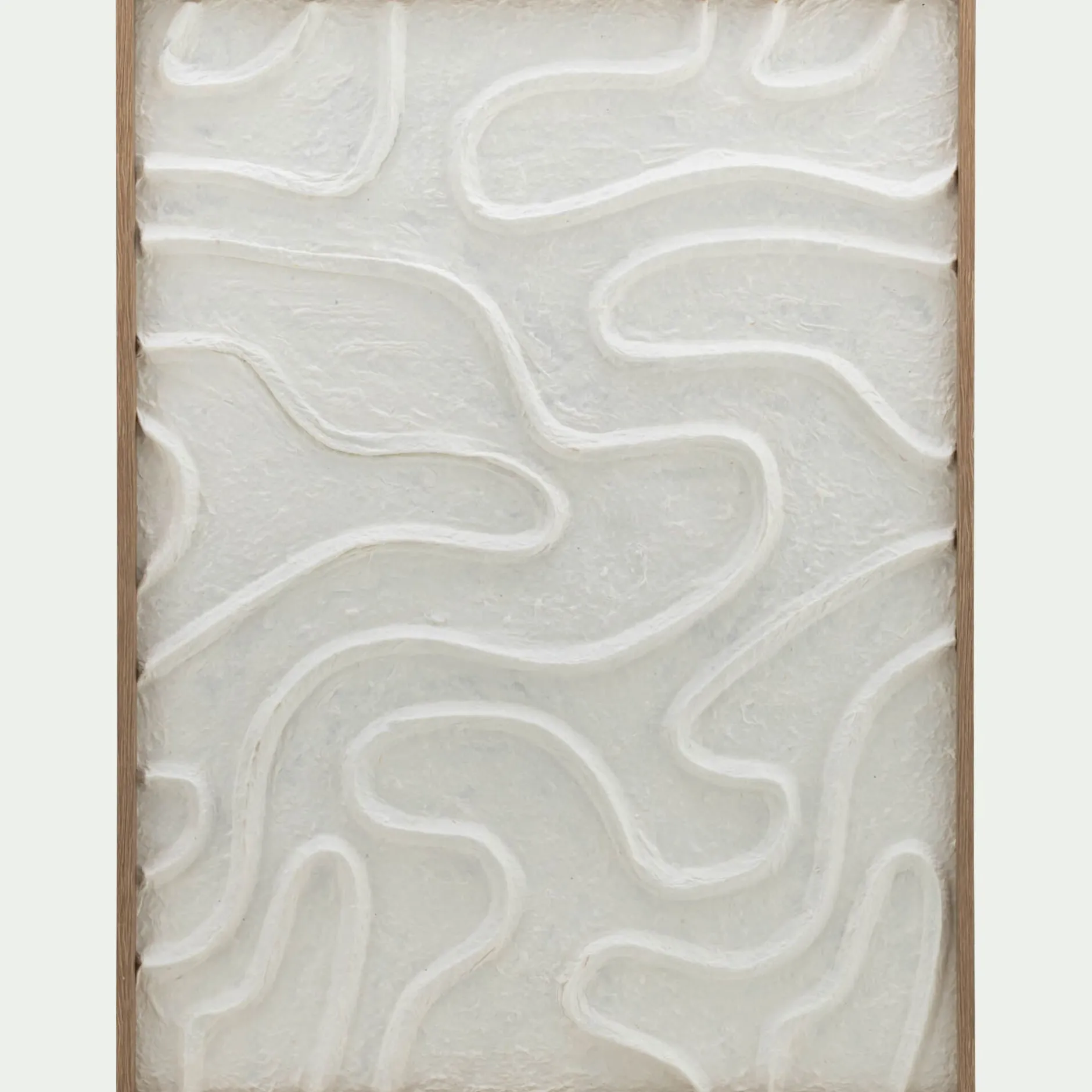 Toile, Tableau Et Affiche*alinea Cadre décoratif relief organique en papier de riz 60x80cm - Blanc