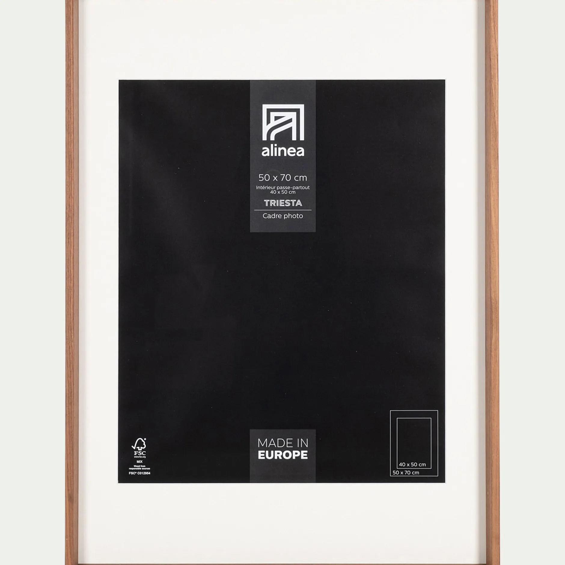 Cadre Photo*alinea Cadre en bois de noyer 50x70cm - Naturel