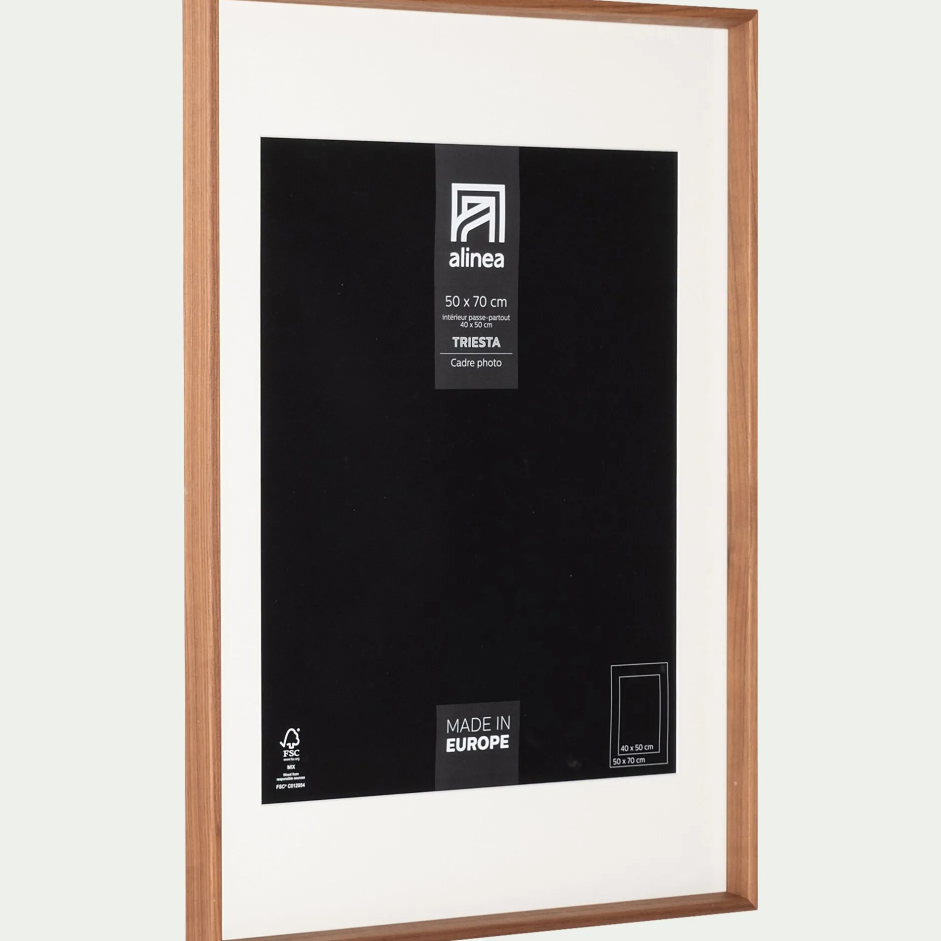 Cadre Photo*alinea Cadre en bois de noyer 50x70cm - Naturel