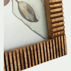 Cadre Photo*alinea Cadre photo en bois de manguier strié 16x20,5cm - Bois foncé