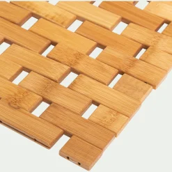 Tapis De Bain|Accessoire De Salle De Bain*alinea Caillebotis de douche en bambou 49,5x83cm - Naturel