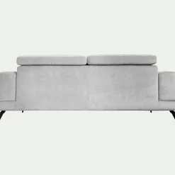 Canapé 4 Places*alinea Canapé 4 places avance recule en tissu doux - Gris