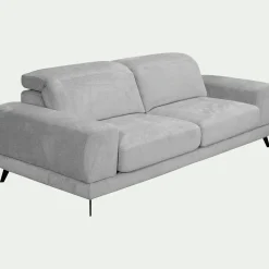 Canapé 4 Places*alinea Canapé 4 places avance recule en tissu doux - Gris