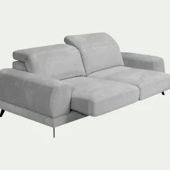 Canapé 4 Places*alinea Canapé 4 places avance recule en tissu doux - Gris