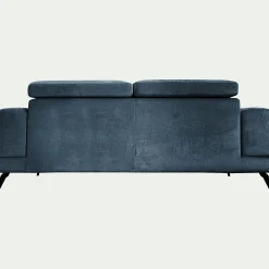 Canapé En Tissu|Canapé Droit*alinea Canapé 3 places avance recule en tissu doux - Bleu