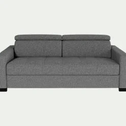 Canapé 3 Places*alinea Canapé 3 places convertible en tissu pop avec accoudoirs 15cm - moyen Gris
