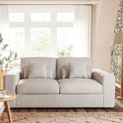 Canapé En Velours|Canapé 3 Places*alinea Canapé 3 places convertible en velours côtelé - borie Gris