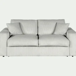 Canapé En Velours|Canapé 3 Places*alinea Canapé 3 places convertible en velours côtelé - borie Gris